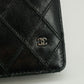 Chanel Black Diamond Quilted Lambskin Long Wallet #3160