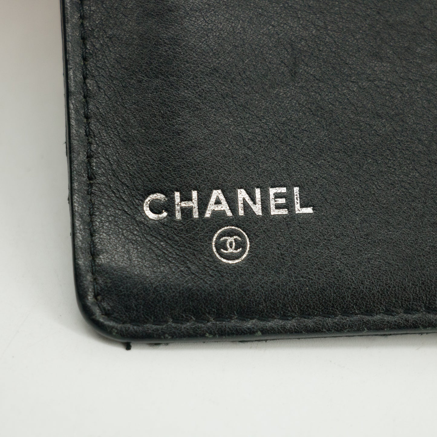 Chanel Black Diamond Quilted Lambskin Long Wallet #3160