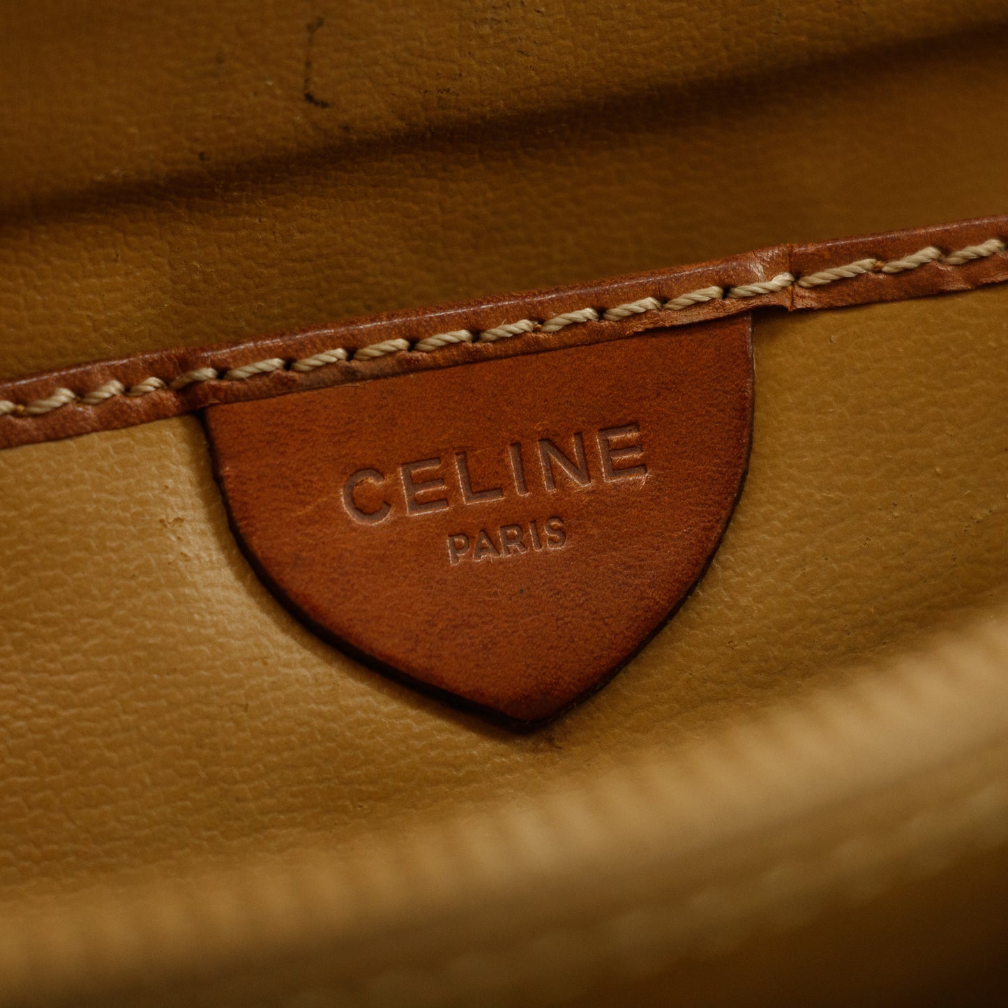 Celine Vintage Macadam Brown PVC Shoulder Bag #3168