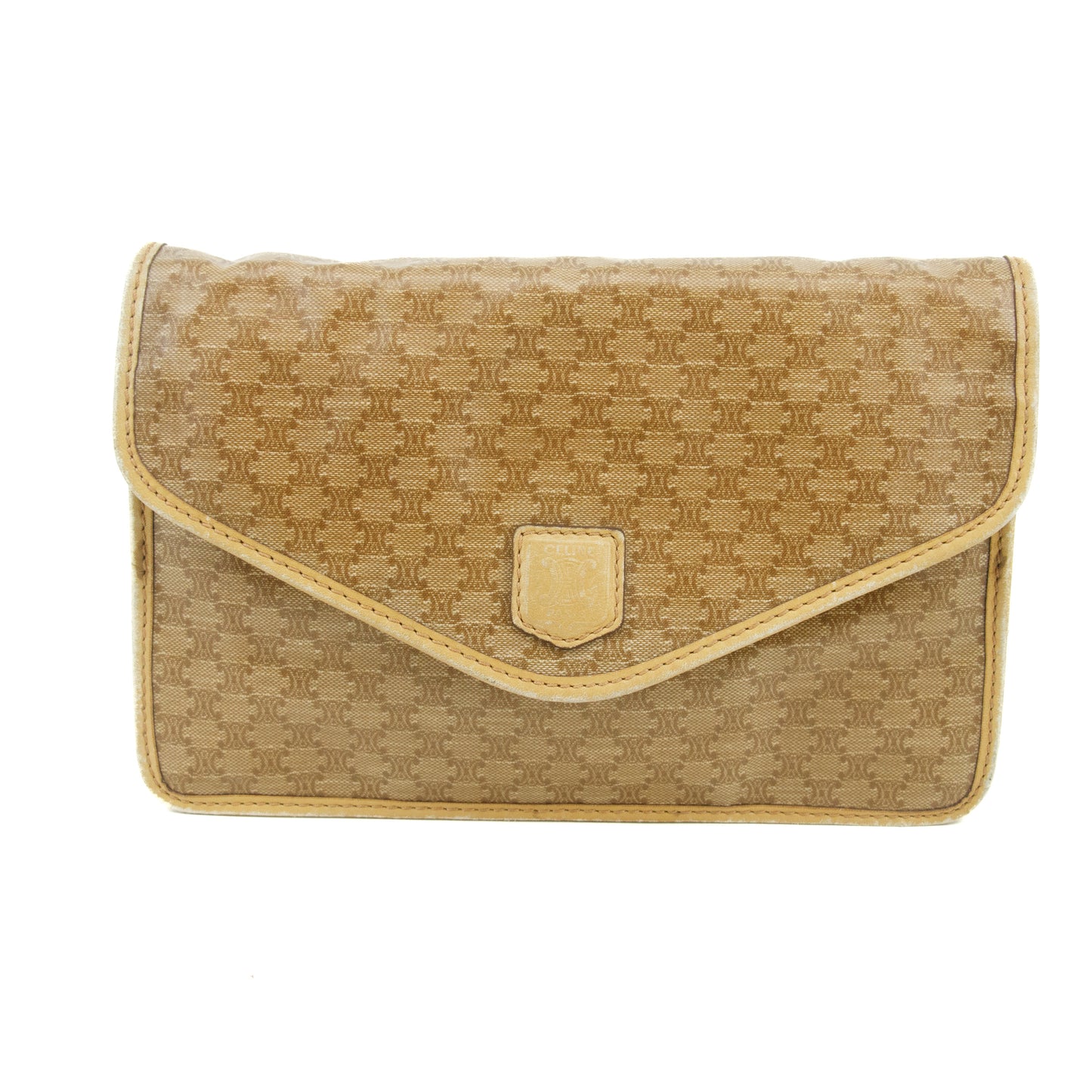 Celine Vintage Brown PVC Clutch Bag #3169