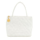 Chanel Caviar Skin Reprint Medallion Tote Bag White 4 Series #3174