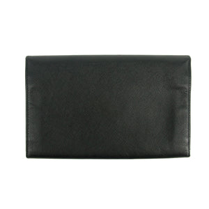 Prada Saffiano Leather Black Continental Long Wallet #3228