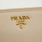 Prada Saffiano Leather Beige Zip Around Wallet #3230