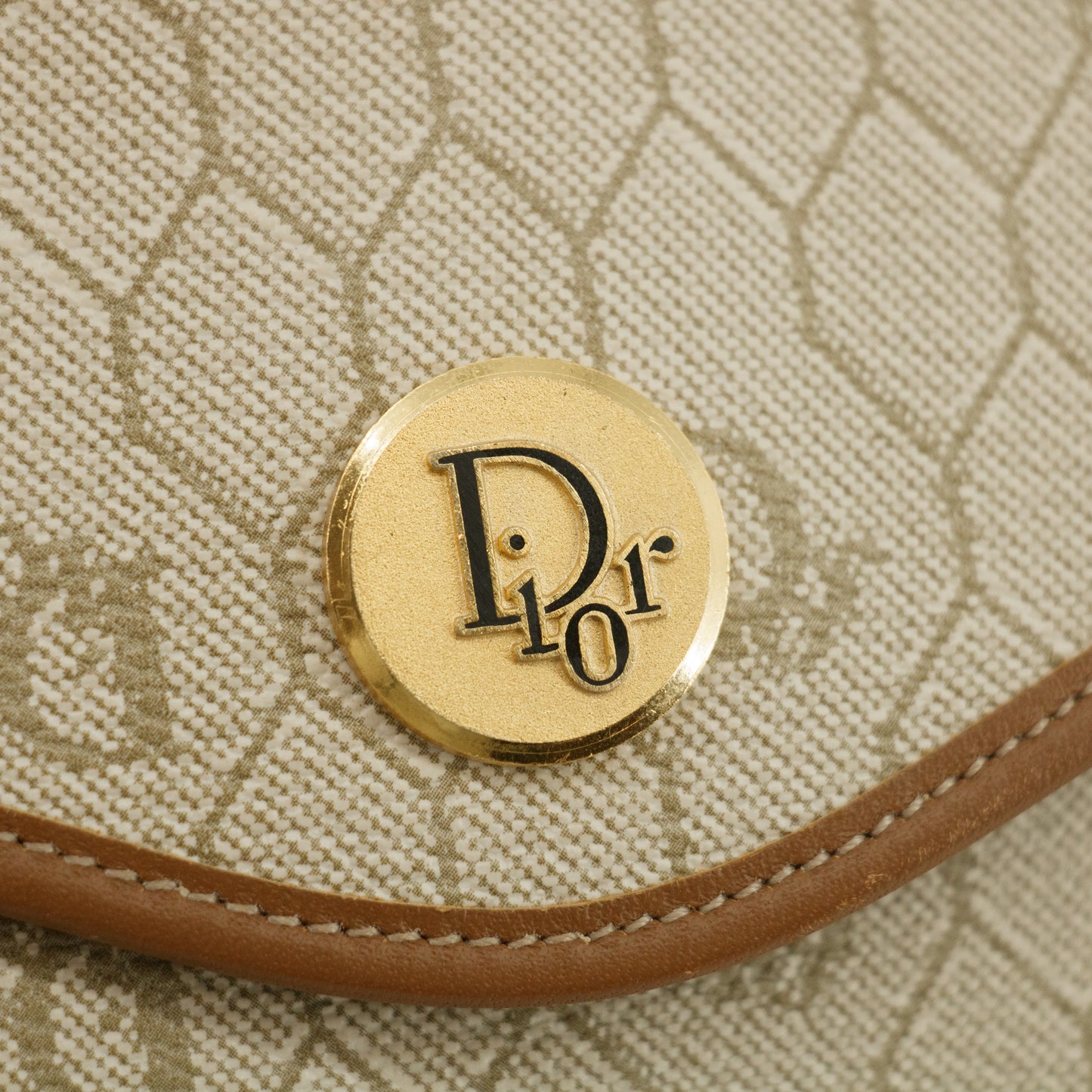 Christian Dior Honeycomb PVC Beige Crossbody Bag #3240