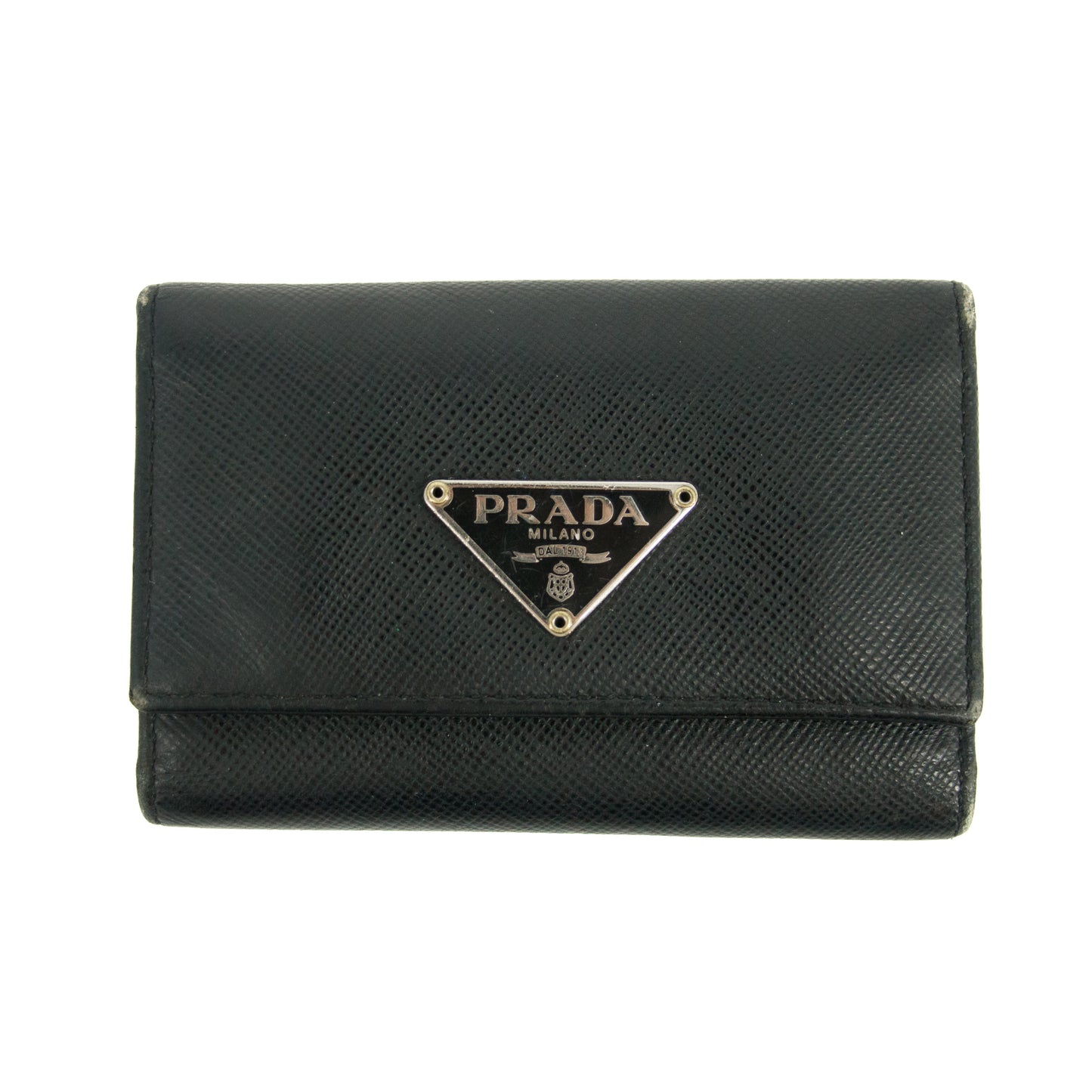 Prada Saffiano Leather Black Key Holder #3255