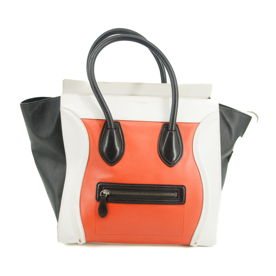 Celine Luggage Mini Shopper Leather Handbag Multicolor #3310