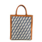 Celine Blue Triomphe Canvas Vertical Cabas 2Way Shoulder Bag #3384