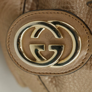 Gucci Sukey Metallic Beige Leather Shoulder Bag #3426