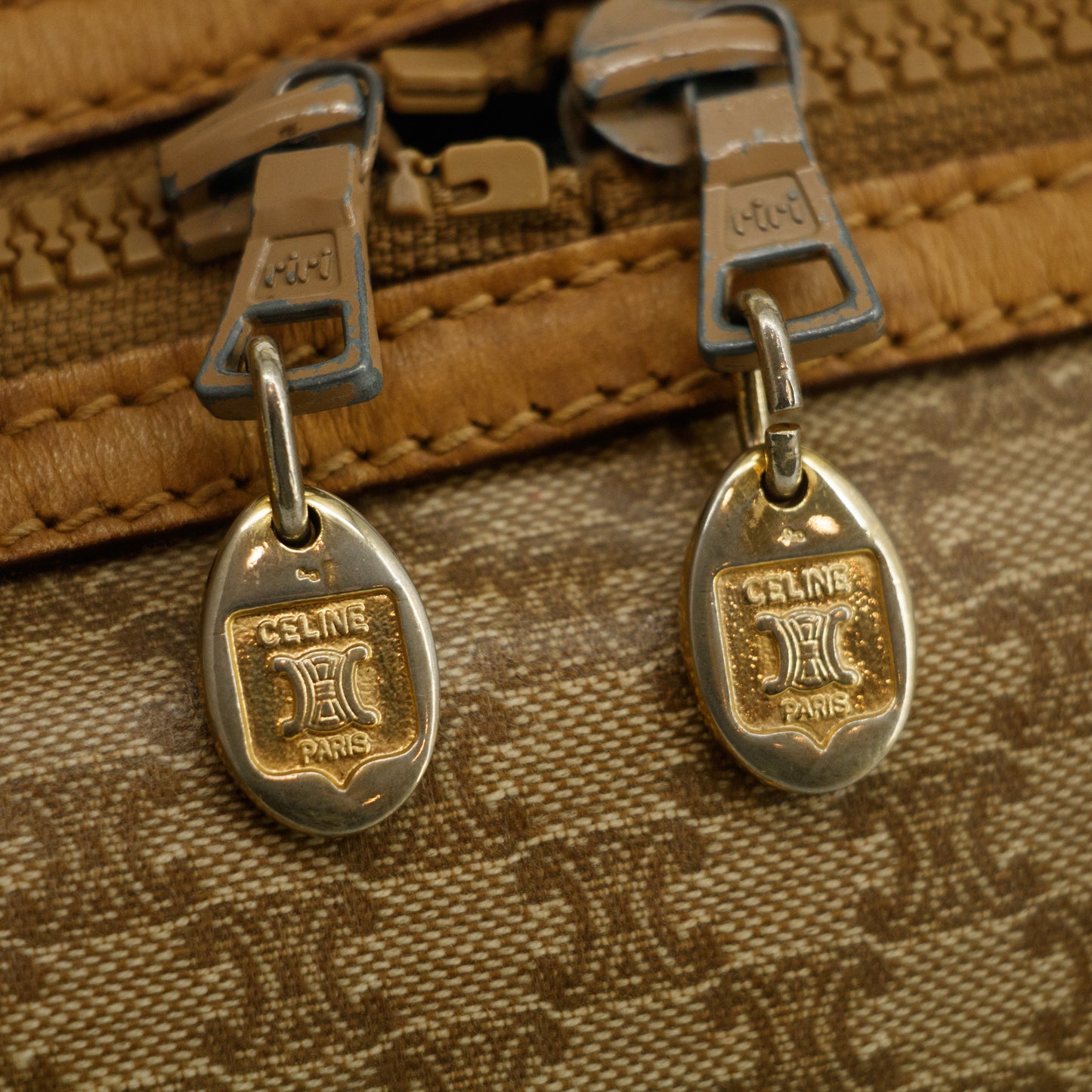 Celine Macadam Beige PVC x Leather Mini Boston Bag  #3567