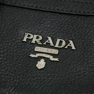 Prada Vitello Phenix Black Top Handle 2Way Shopping Shoulder Bag #3577