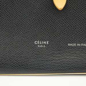Celine Medium Leather Colorblock Pattern Multifunction Wallet Black #3594