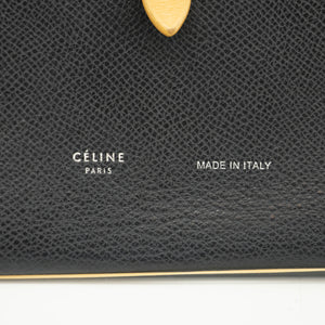 Celine Medium Leather Colorblock Pattern Multifunction Wallet Black #3594