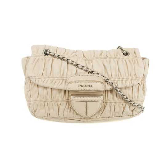 Prada Brown Nappa Gaufre Flap Shoulder Bag #3597
