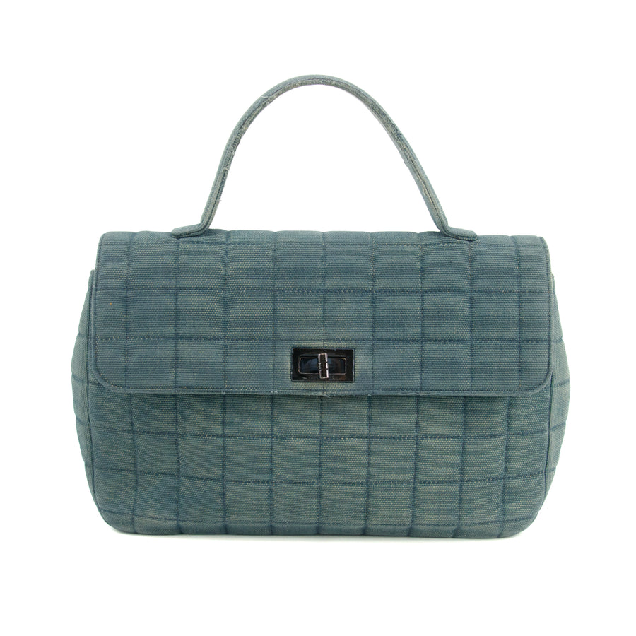 Chanel Denim Blue Chocolate Bar Single Flap Handbag #3627