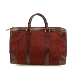 Christian Dior Red Trotter Canvas x Leather Boston Bag #3654