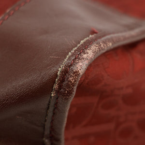 Christian Dior Red Trotter Canvas x Leather Boston Bag #3654