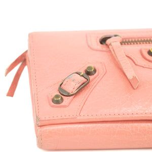 Balenciaga Pink Leather Continental Long Wallet #3691