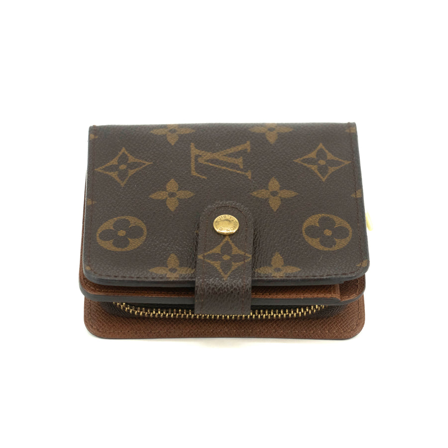 Louis Vuitton Monogram Canvas Brown Compact Wallet #3699