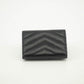 Yves Saint Laurent Black Leather Compact Wallet #3722