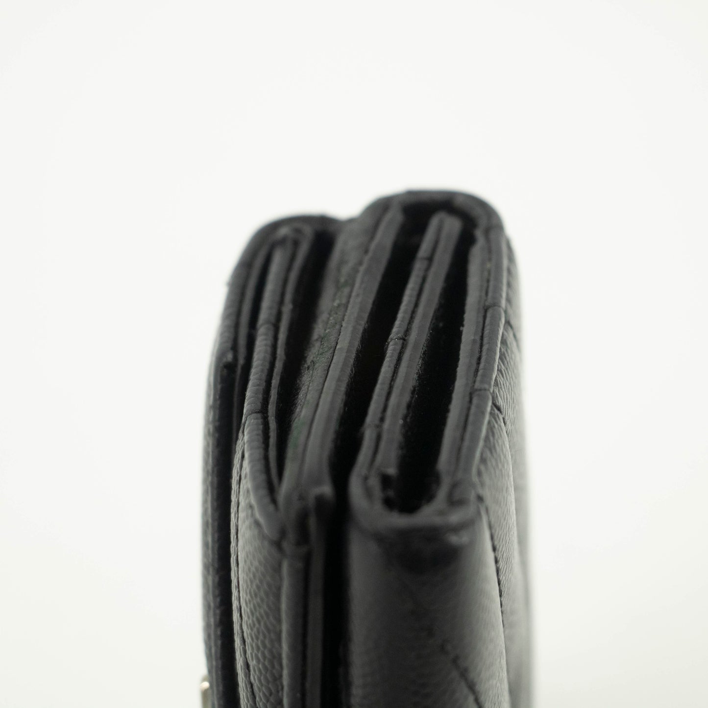 Yves Saint Laurent Black Leather Compact Wallet #3722