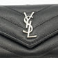 Yves Saint Laurent Black Leather Compact Wallet #3722