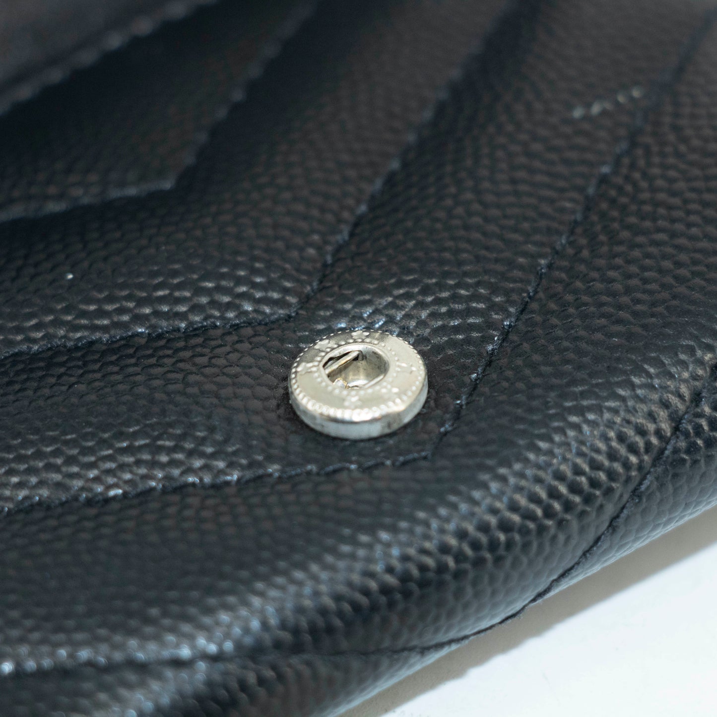 Yves Saint Laurent Black Leather Compact Wallet #3722