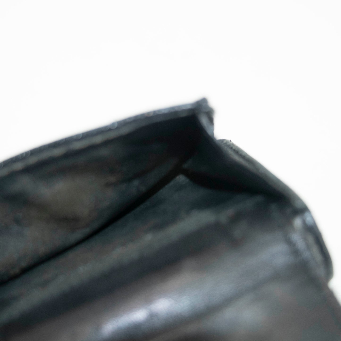 Yves Saint Laurent Black Leather Compact Wallet #3722