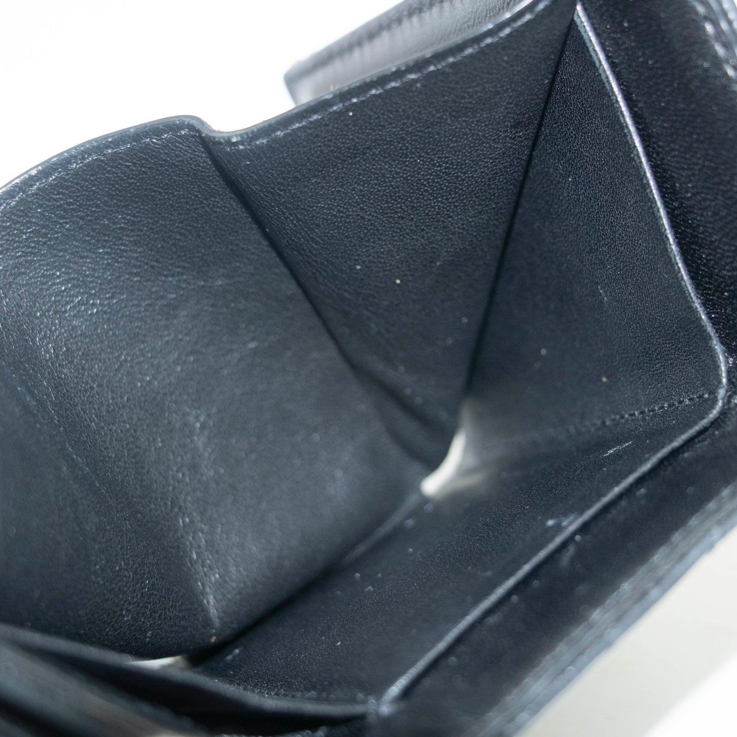 Yves Saint Laurent Black Leather Compact Wallet #3722