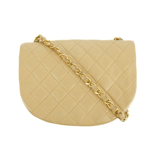 Chanel Lambskin Beige Quilted Chain Shoulder Bag #3772
