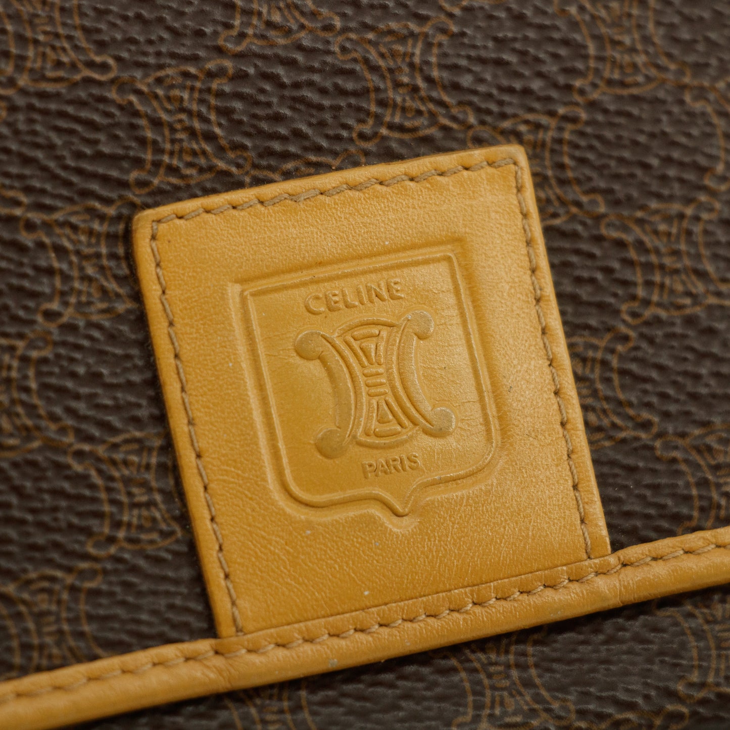 Celine Vintage Macadam PVC Brown Long Wallet #3810