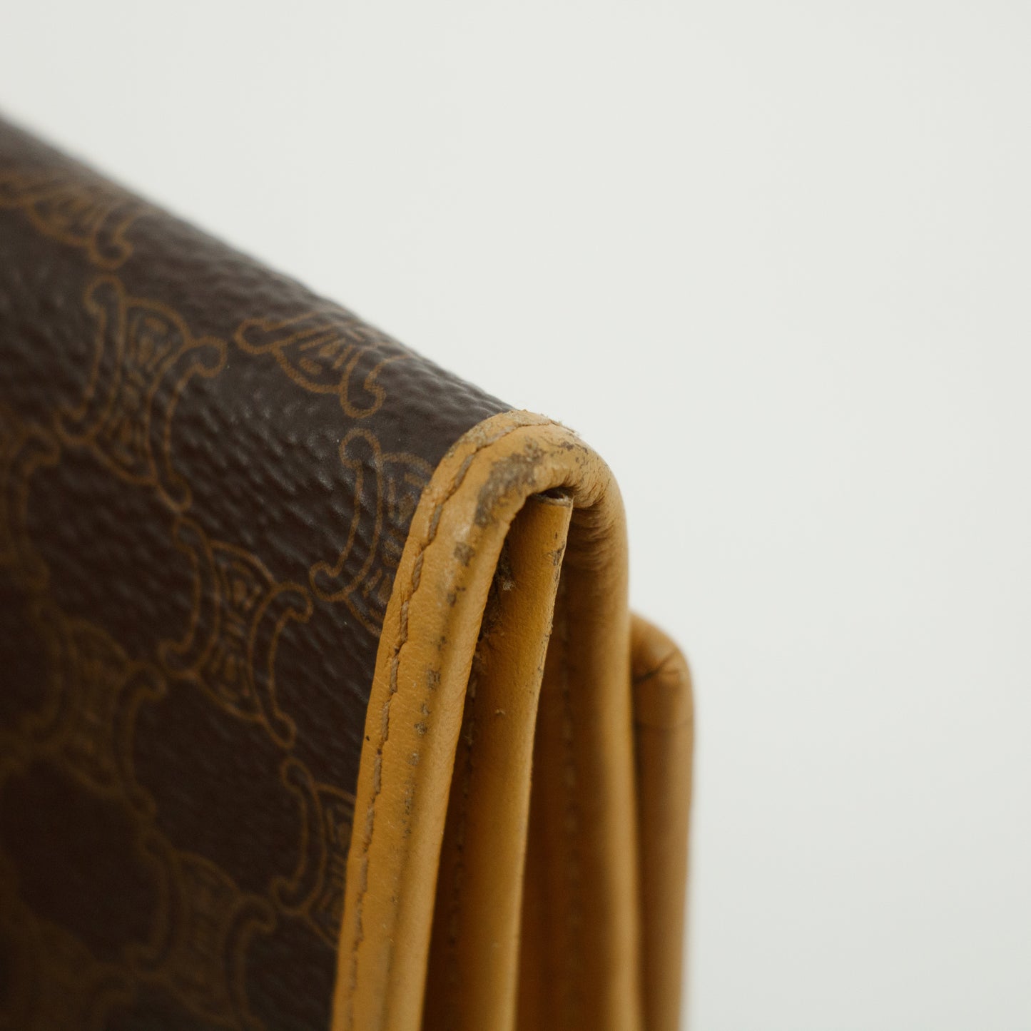 Celine Vintage Macadam PVC Brown Long Wallet #3810
