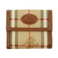 Burberry Brown Check Leather Compact Wallet #3811