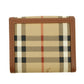 Burberry Brown Check Leather Compact Wallet #3811