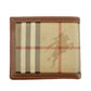 Burberry Brown Check Leather Bifold Wallet  #3815