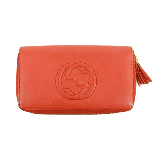 Gucci Coral Leather Soho Zippy Long Wallet #3820