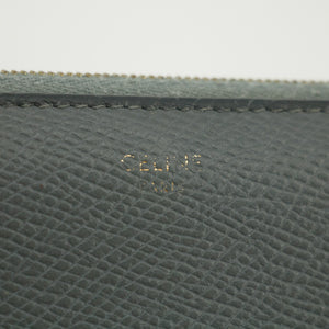 Celine Grey Leather Zippy Long Wallet #3821