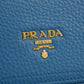 Prada Vitello Daino Blue Continental Flap Long Wallet #3823