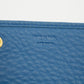 Prada Vitello Daino Blue Continental Flap Long Wallet #3823