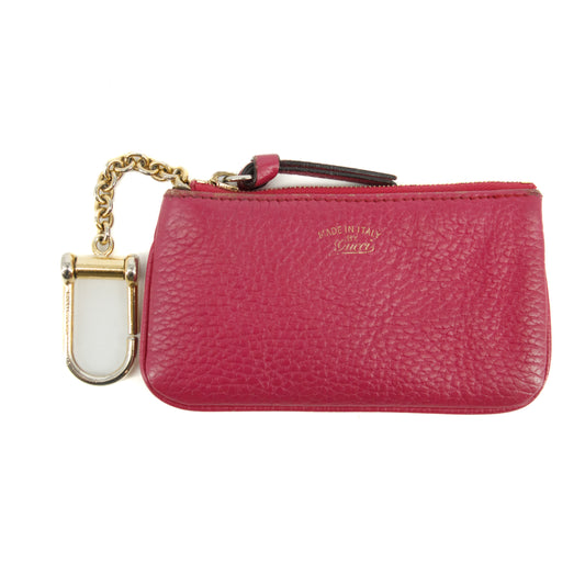 Gucci Pink Leather Zip Key Cles Coin Pouch #3831