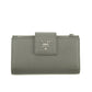 Prada Saffiano Leather Grey Metal Medium Wallet #3918