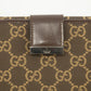 Gucci GG Logo Brown Canvas x Leather Long Wallet #3922