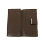 Gucci GG Logo Brown Canvas x Leather Long Wallet #3922
