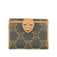 Celine Triomphe Canvas Beige x Blue Demin Compact Wallet #3950