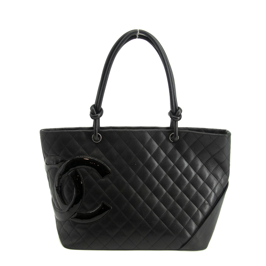 Chanel Black Lambskin Quilted Cambon Ligne Shoulder Bag 13 Series #3973