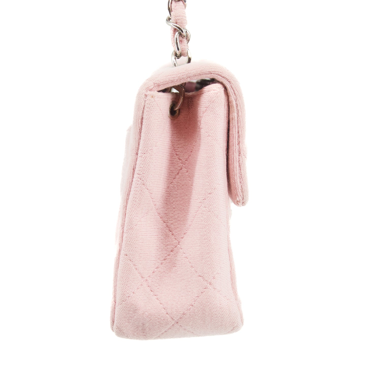 Chanel Small Single Flap Pink Cotton Shoulder Bag #4796