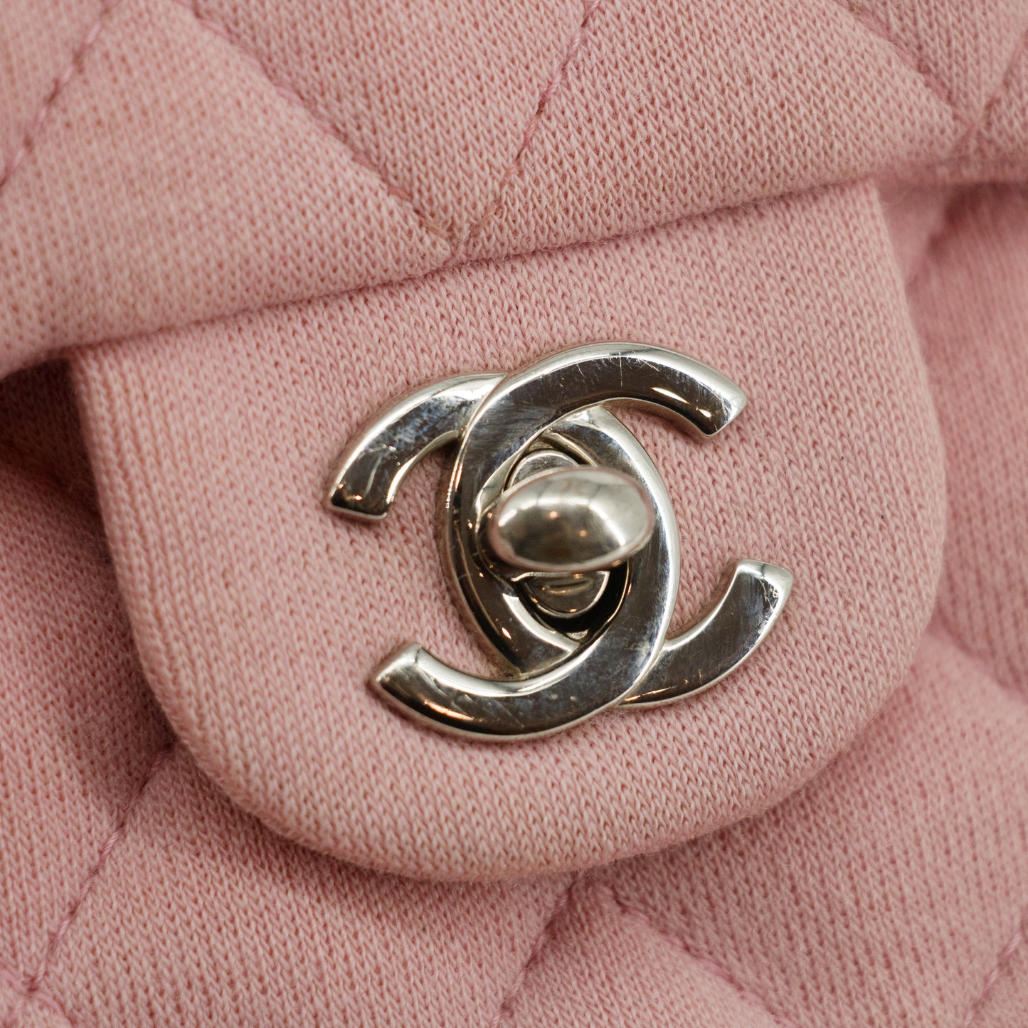 Chanel Small Single Flap Pink Cotton Shoulder Bag #4796