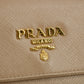 Prada Saffiano Leather Beige Long Wallet #5151