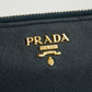 Prada Saffiano Leather Dark Blue Zip Around Wallet #5165