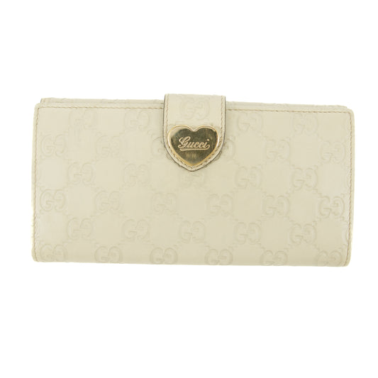 Gucci Guccissima White Heart Continental Long Wallet #5172