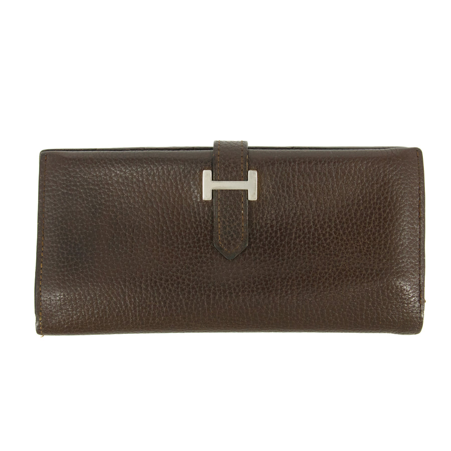 Hermes Brown Leather Long Wallet #5179